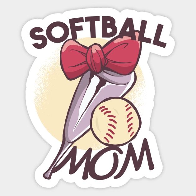 Softball Mom Cute Sports Social Distancing FaceMask for Mother of Ball Player Sticker by gillys